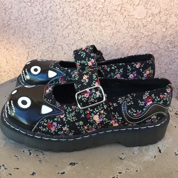tuk Shoes | Tuk Anarchic Mary Jane Floral Cat Shoes Size 8 | Poshmark